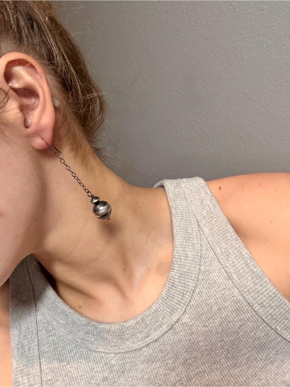 Sterling silver pearl drop earrings